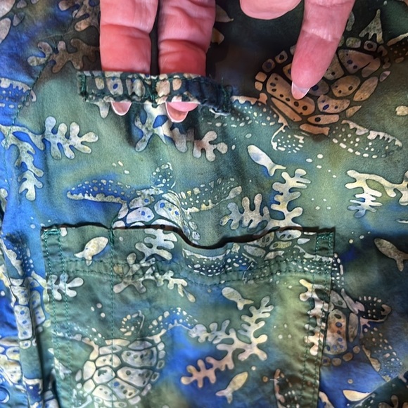 Smart Scrubs short sleeved blue/green snap jacket 3 pocketinstrument/pen tab M - Picture 8 of 8